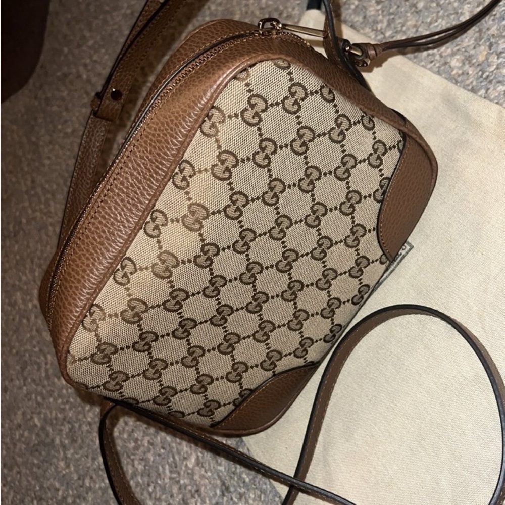 Gucci Beige & Brown Monogram Camera Bag
